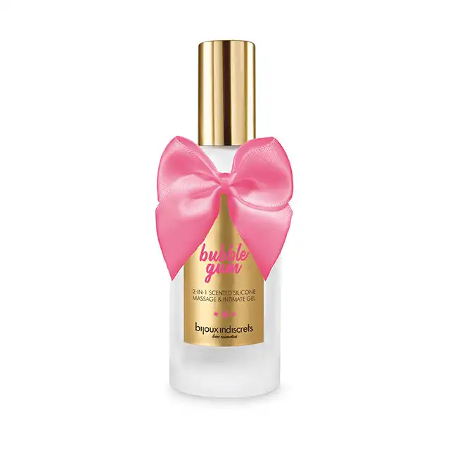 Bijoux Indiscrets - Bubblegum 2 in 1 Silicone Massage &amp; Intimate Gel. Żel do masażu i lubrykant. 