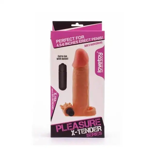 Lovetoy - Pleasure X-Tender Vibro ze stymulatorem łechtaczki. Nakładka na penisa!