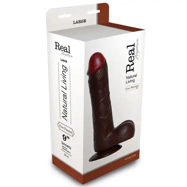 Real Rapture - Realistyczne, Brązowe Dildo 23 cm.