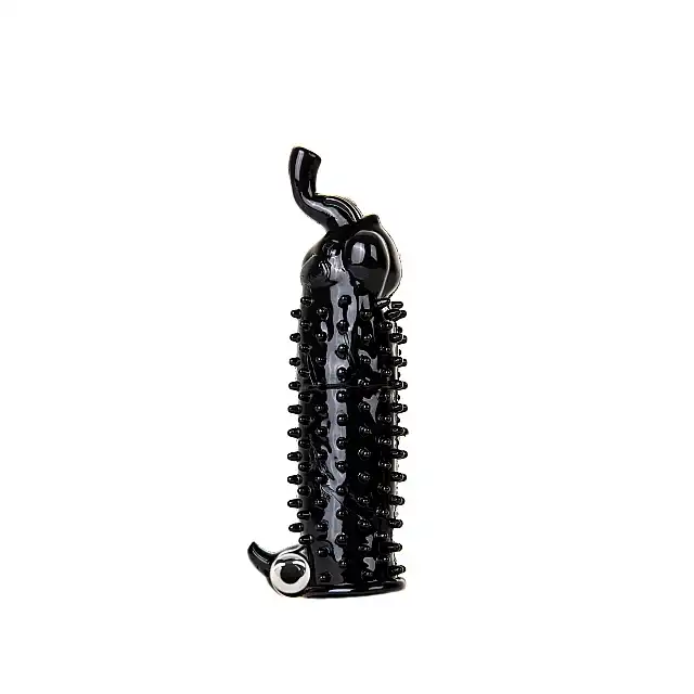 Shots Toys - Elephant Vibrating Penis Extension. Czarna nakładka na penisa w kształcie słonika 