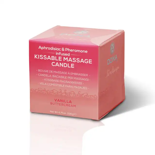 Dona - Kissable Massage Vanilla ButterCream. Waniliowa świeca do masażu z feromonami.