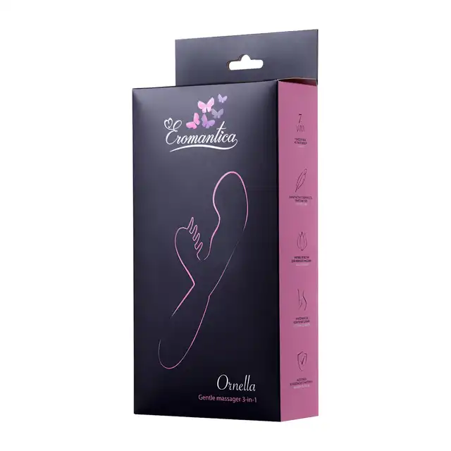 Eromantica - Ornelia Vibrator Silicone. Wibrator ze stymulatorem łechtaczki. 