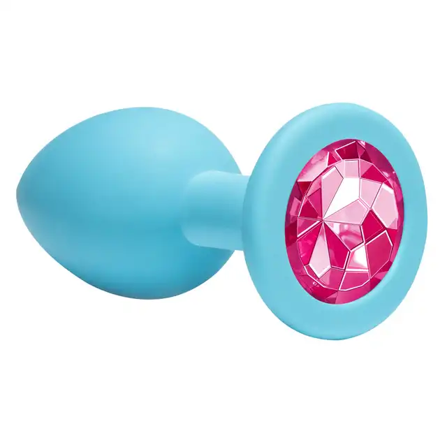 Emotions Cutie Medium Turquoise Pink Crystal. Wtyczka analna z kryształkiem. Silikon.