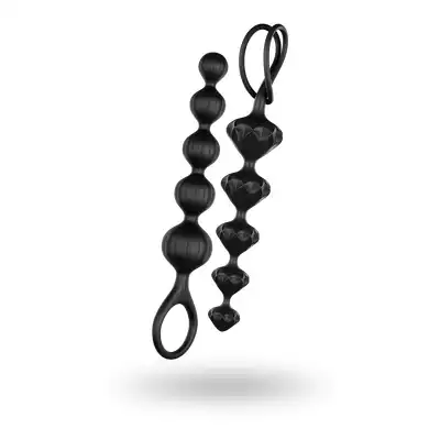 Satisfyer Beads - silikonowe kulki analne 2 szt. Kolor czarny.