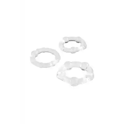 A-Toys - Ring Set Clear x3. Zestaw 3 niebieskich pierścieni erekcyjnych. 