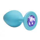 Emotions Cutie Small Turquoise Purple Crystal. Silikonowa wtyczka analna z kryształkiem.