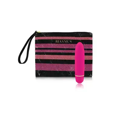 Rianne S - Classique Posh French Rose Purple. Silikonowy różowy wibrator z kosmetyczką.