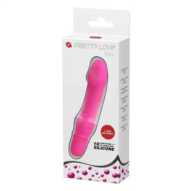 Pretty Love - Stev Pink. Mały uroczy wibrator. Mocno różowy. Silikon.