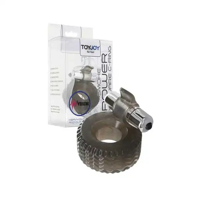 Toy Joy - Smoke Power Hardware C-ring - Wibrujący ring na penisa. Męski gadżet, rozkosz dla obojga!