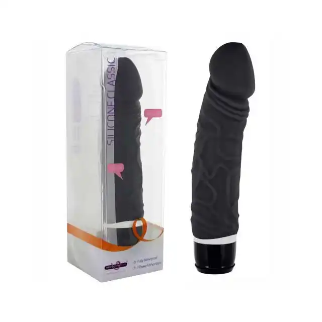 Silicone Classic - Realistyczny kształt, 7 programów, 100% wodoodporny, Black.