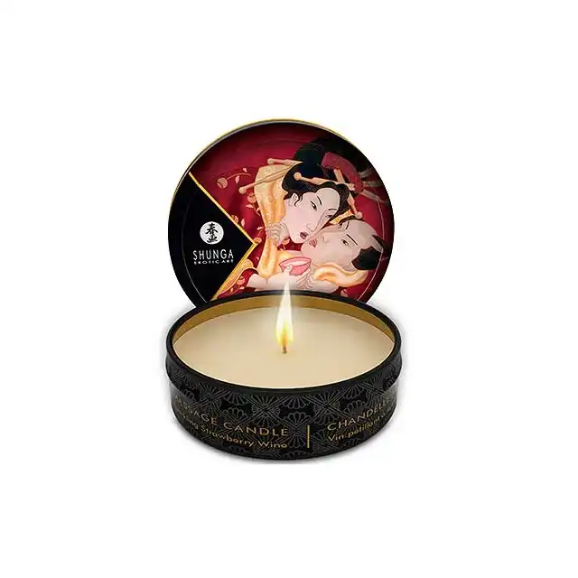 Shunga Candle 30 ml Romance - Świeca do masażu Strawberry Wine.