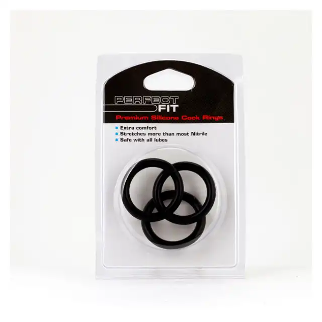 Perfect Fit - Silicone 3 Ring Kit XL Black - Zestaw trzech ringów.