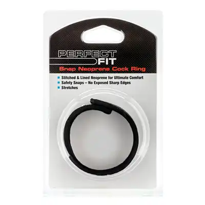 Perfect Fit - Neoprene Snap Cockrings Black - Ring.