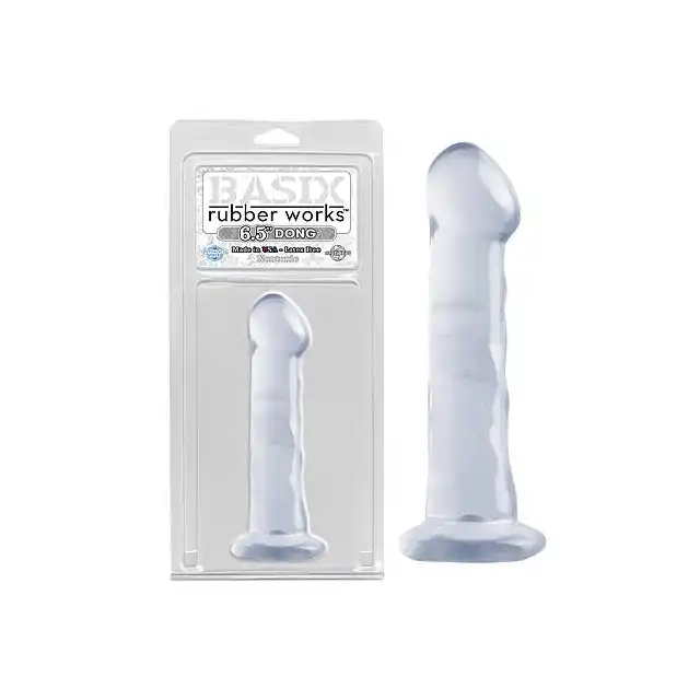 Basix - Dong Clear. Żelowe dildo z przyssawką. 16,5 cm.