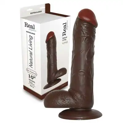 Real Rapture - Realistyczne, Brązowe Dildo. Extra Large. 25,5 cm.