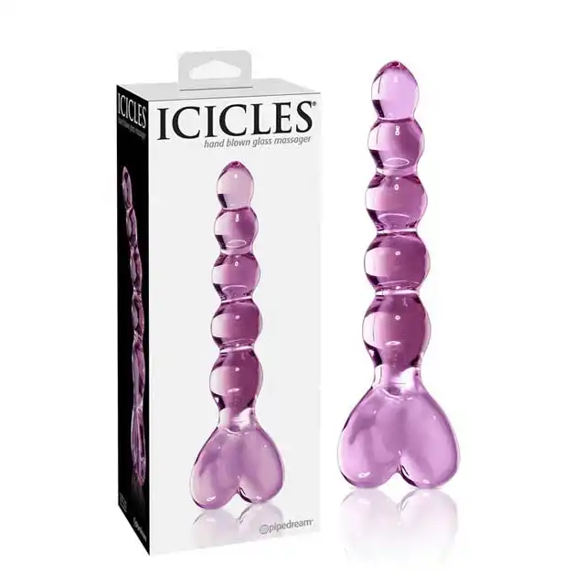 Icicles Nr.43 - Hand Blown Glass Massager - Ekskluzywne Szklane Dildo.