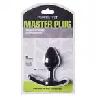Perfect Fit - Strap On Butt Plug Small Black - Korek analny z otworami na pasek.