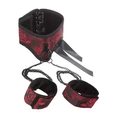 Scandal - Posture Collar With Cuffs. Wiązany Kołnierz Z Kajdankami.