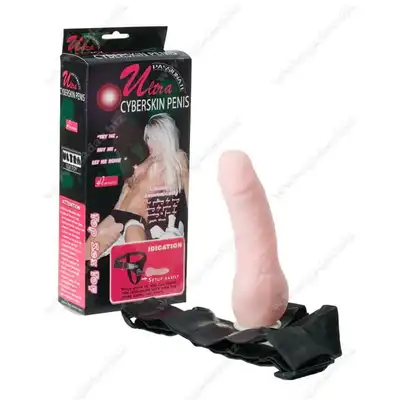 Harness - Ultra Cyberskin Penis Strap-on Dla Kobiet. Strapon z aksamitnej cyberskóry. 20 cm.