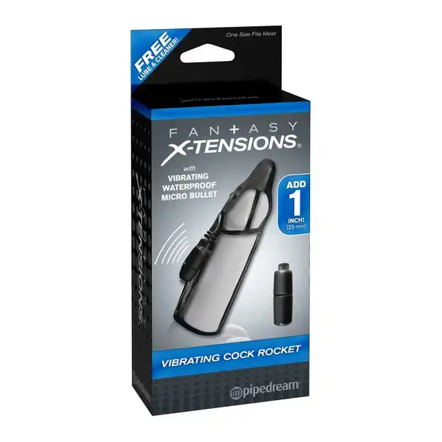 Fantasy X- Tensions - Vibrating Cock Rocket. Nakładka Na Penisa Z Wibracjami. + 2,5 cm.
