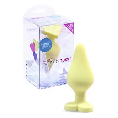BlushNovelties - Candy Heart Yellow z napisem: Fill Me Up. Rozmiar L.