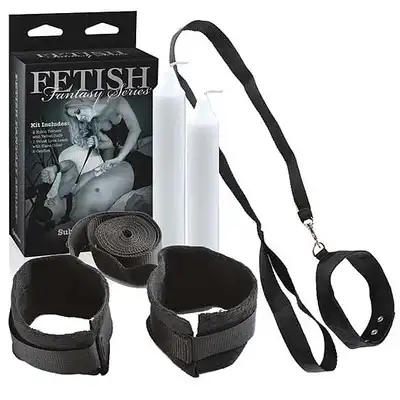 Fetish Fantasy - zmysłowy zestaw do krępowania ze świecami i obrożą