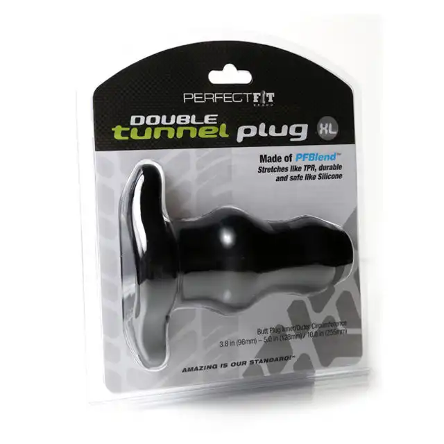 Perfect Fit - Double Tunnel Plug XL Black - Korek analny