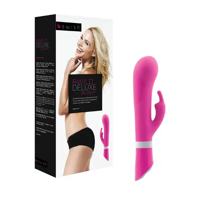B Swish-B Wild Deluxe Bunny rasberry  - Wibrator ze stymulatorem.