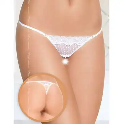 Softline - Urocze Stringi Z Otwartym Krokiem.