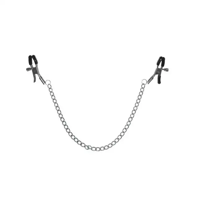 Sex &amp; Mischief - Chained Nipple Clamps. Klasyczne klamerki na sutki.