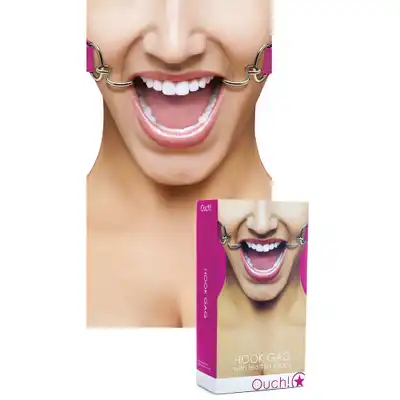 Ouch! - Hook Gag Pink. Knebel z haczykami.