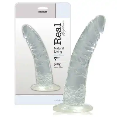 Real Rapture Clear -  Realistyczne Żelowe Dildo. 18 cm.