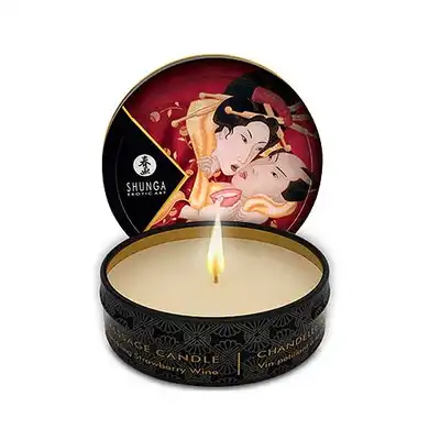 Shunga Candle 30 ml Romance - Świeca do masażu Strawberry Wine.