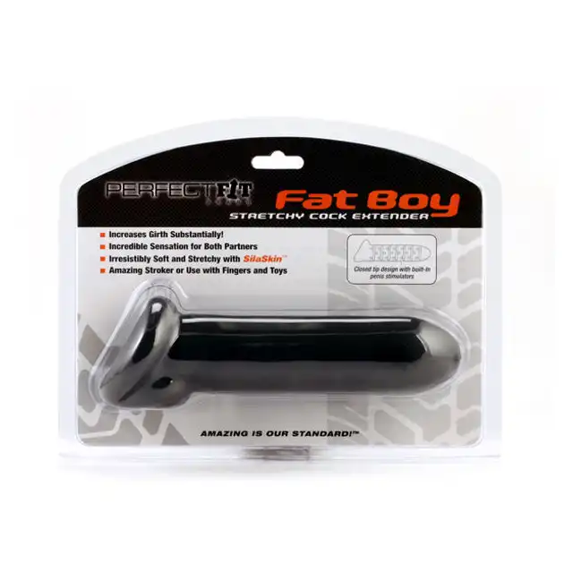 Perfect Fit - Fat Boy Stretchy Cock Extender Black - Nakładka.