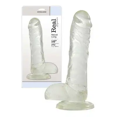 Real Rapture Clear  - Realistyczne Duże Dildo, 25,5 cm.