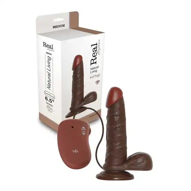 Real Rapture - Realistyczne, Brązowe Dildo Z Wibracjami. Medium. 16,5 cm.