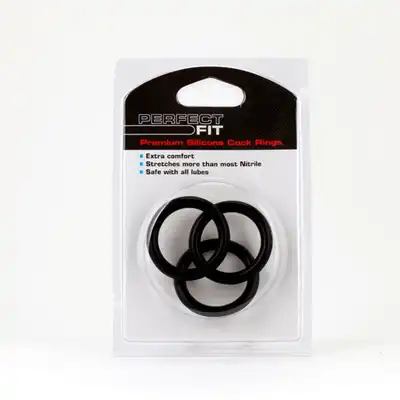 Perfect Fit - Silicone 3 Ring Kit XL Black - Zestaw trzech ringów.