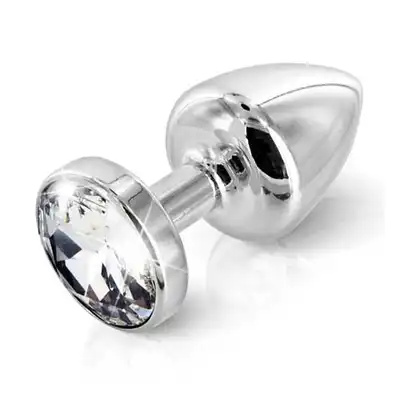 Diogol - Anni Round Silver. Luksusowa wtyczka analna. Swarovski.