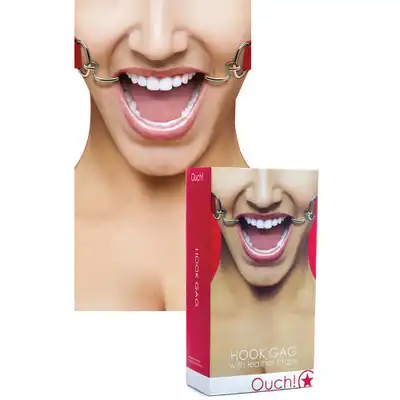 Ouch! - Hook Gag Red. Knebel z haczykami.
