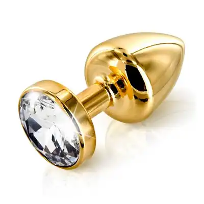 Diogol - Anni Round Gold. Luksusowa wtyczka analna. Swarovski.