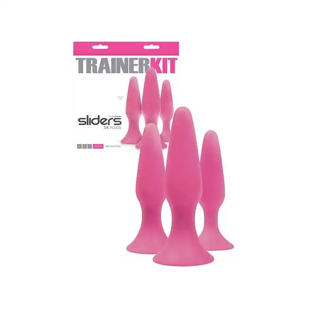 Sliders Trainer Kit Pink - Aksamitne wtyczki treningowe 3 sztuki.