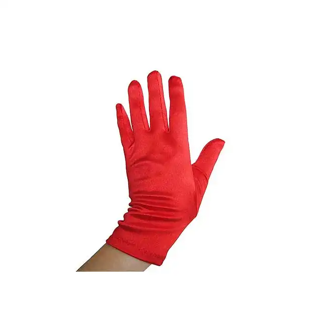 Leg Avenue Satin Wrist Length Gloves RED eleganckie satynowe rękawiczki O/S