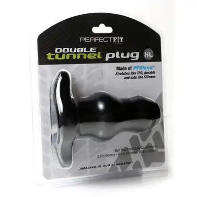 Perfect Fit - Double Tunnel Plug XL Black - Korek analny