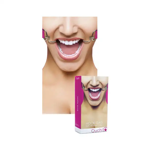 Ouch! - Hook Gag Pink. Knebel z haczykami.