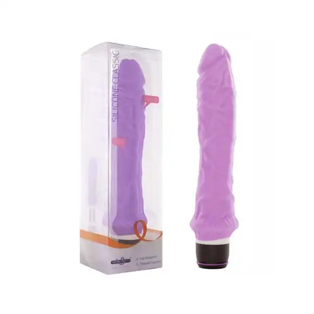 Silicone Classic -  Realistyczny kształt,  7 programów, 100% wodoodporny,  Purple.