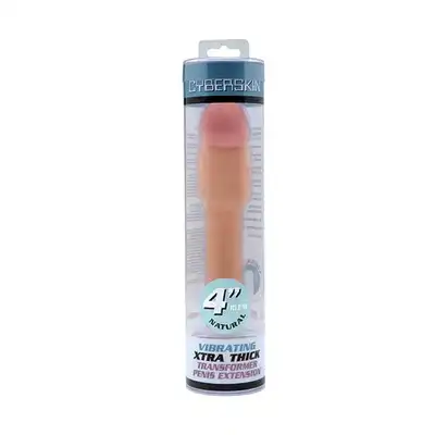 Cyberskin - Vibrating Xtra Thick - Wibrująca Przdłużka Z Cyberskóry. +10 cm.