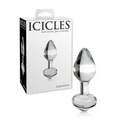 Icicles No.44 Clear - Szklana wtyczka analna 8 cm