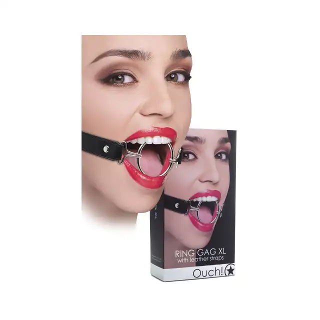 Ouch! - Ring Gag XL Black. Knebel. Większy rozmiar!