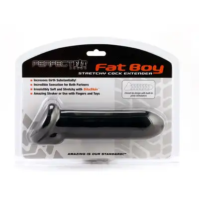 Perfect Fit - Fat Boy Stretchy Cock Extender Black - Nakładka.