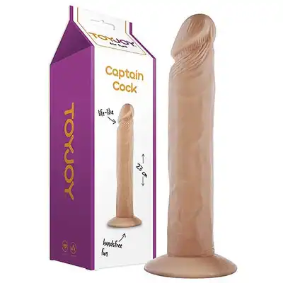 Toy Joy - Captain Cock - Realistyczne sprężyste proste dildo z przyssawką 23 cm
